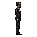 zombie ,lawsuit clothing.look realistic .looking right 100% profil camera view.
