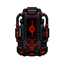 futuristic gadgets, black red , front view