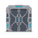 futuristic door , front view. no outline , no shading