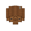wood house . no outline. flat color