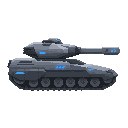 futuristic tank , side view . no outline 