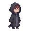 a realistic mage. side view . no outline
