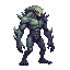 realistic alien titan, side view right. no outline 