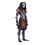 a realistic undead, egyptian. side view . no outline