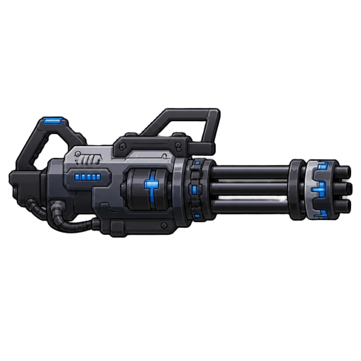 futuristic minigun , profil view