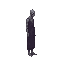 a realistic undead, side view . no outline