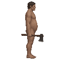 please noo front view , only side view right, a basic titan from snk with an axe. no outline
