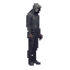 a realistic death human, side view . no outline