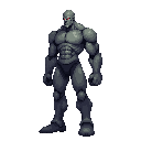 a basic titan from snk. side camera view 100% right full body. no outline 