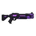 futuriste long gun ,black purple , side view