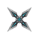 futuristic shuriken, front view. no outline 