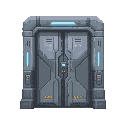 futuristic door , front view. no outline 