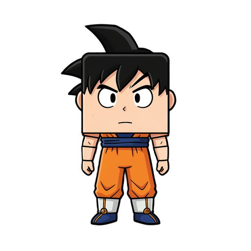 goku head ,square form ,without body