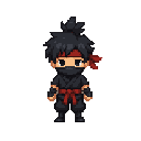 ninja chibi style, front view. no outline 