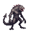 a realistic monster human, side view . no outline