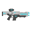 profil side view right. futuristic gun . no outline no shading 