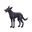a realistic undead dog scary . side view . no outline