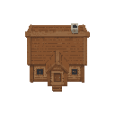wood house . no outline. flat color