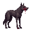a undead demoniac dog blood . side view . no outline
