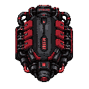futuristic engine , black red 