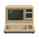 old big computer .front view . no outline 