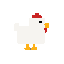 profil side view right. chicken square form. no outline no shading 