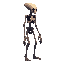 realistic alien skeleton, side view right. no outline 