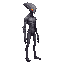 realistic alien , side view right. no outline 