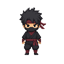 ninja chibi style, front view. no outline 