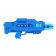 profil side view right. futuristic gun , blue. no outline no shading 
