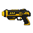 futuristic lasergun, black yellow,profil view