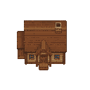 wood house . no outline. flat color