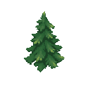 fir tree like in snk few leaves . no outline. flat color 