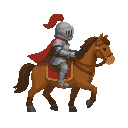 a knight on a horse ( 90 degree side view , right ) no outline