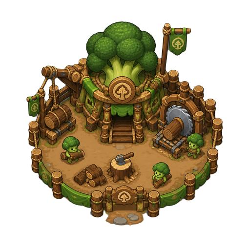 brocoli city´s camp to harness wood