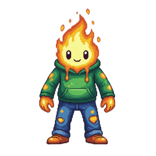 fire slime, 2d pixel sprite