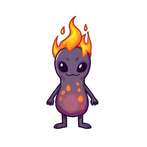 fire slime, 2d pixel sprite