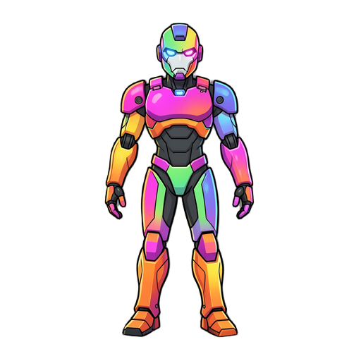 personagem meio robô rgb