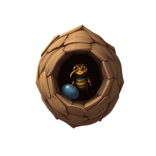 make a wasp nest for 2d game, realistic,high detail
