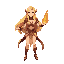 illustration of a powerful fire mage with long blonde hair. she should wear light, revealing clothing designed for agility, decorated with fire-themed ornaments, intricate patterns, and subtle red-gold accents. the character must have a confident and fier