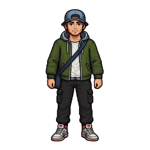 crie um personagem, em pixel arte, estilo the sims