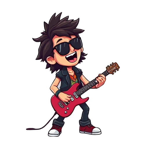 a detailed 80's rock'n roll singer.