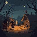 villagers train under harsh methods, fear turns to resentment. ambushed at night, forced to leave. walking away, you realize you’ve repeated the same mistakes that brought you here.