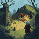 you shape the land into defenses—thorns, pitfalls, and traps. the villagers help, turning the village into a fortress. yet, the burden grows, and you stare into the mirror, haunted by your past.