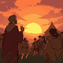 a leader addresses the villagers at dawn, regret in their voice. they admit their mistakes, and one by one, the villagers nod. trust is rebuilt, and together, they forge a stronger, united community.