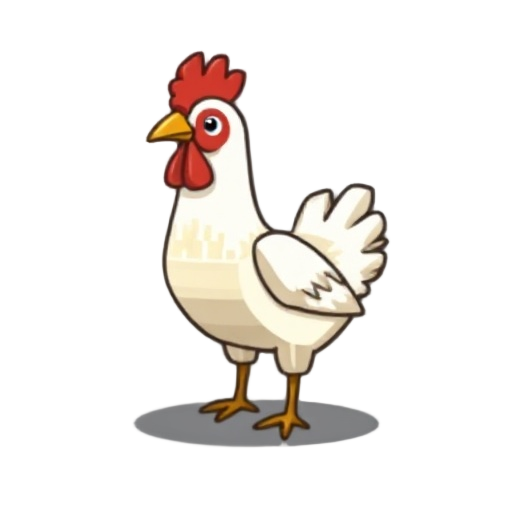 minecraft chicken, pixelated 