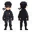 black special forces spy like solid snake. 