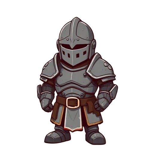 "veteran's full plate armor, battle scars visible, full helmet included, no character or personn only armor and helmet