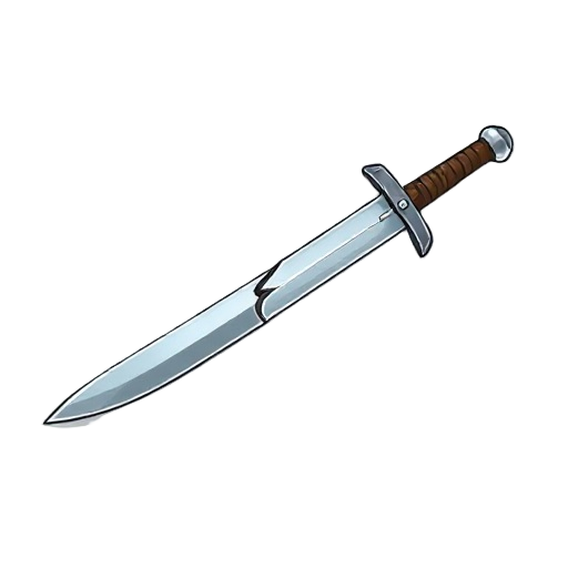"cracked saber, visible fracture near hilt, cheap leather grip, on white"