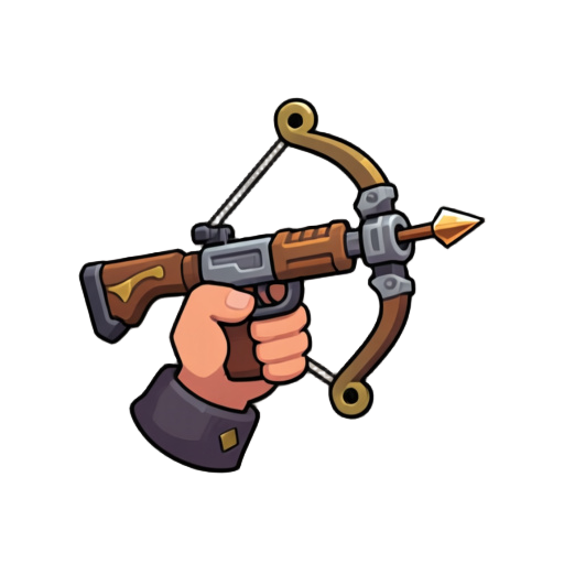 "guard's hand crossbow, compact design, lever reload mechanism, loaded bolt"